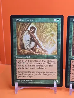 🟢🟢🟢 (4) 1996 MAGIC THE GATHERING WALL OF ROOTS MIRAGE UNPLAYED 🟢🟢🟢 - Image 2