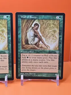 🟢🟢🟢 (4) 1996 MAGIC THE GATHERING WALL OF ROOTS MIRAGE UNPLAYED 🟢🟢🟢 - Image 5