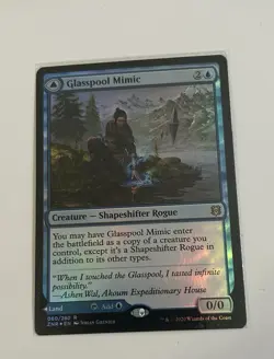 2020 Magic The Gathering Glasspool Shore/Glasspool Mimic Land/Creature #60 Foil - Image 1