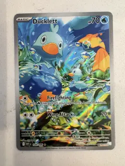Pokemon TCG Ducklett Illustration Rare Card 109/086 Sv: White Flare Holo NM - Image 1