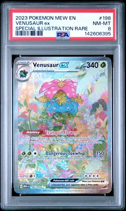 2023 POKEMON MEW EN-151 SPECIAL ILLUSTRATION RARE #198 VENUSAUR EX PSA 8 - Image 1