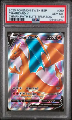 2020 POKEMON SWSH PROMO CHAMPION'S PATH ETB #050 CHARIZARD V PSA 10 - Image 1