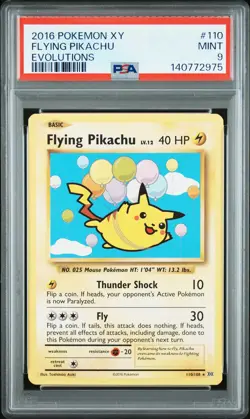 2016 POKEMON XY EVOLUTIONS #110 FLYING PIKACHU PSA 9 - Image 1