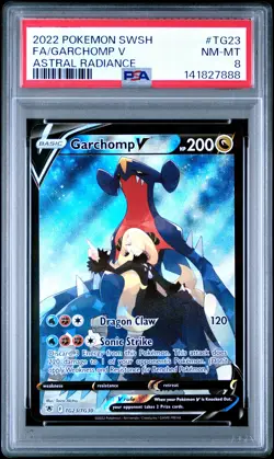 2022 POKEMON SWORD & SHIELD ASTRAL RADIANCE #TG23 FULL ART/GARCHOMP V PSA 8 - Image 1