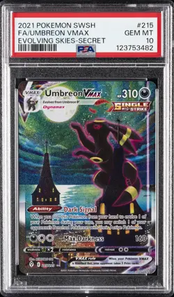 2021 POKEMON SWORD & SHIELD EVOLVING SKIES SECRET FULL ART/UMBREON VMAX PSA 10 - Image 1