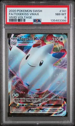 2020 POKEMON SWORD & SHIELD VIVID VOLTAGE #141 FULL ART/TOGEKISS VMAX PSA 8 - Image 1