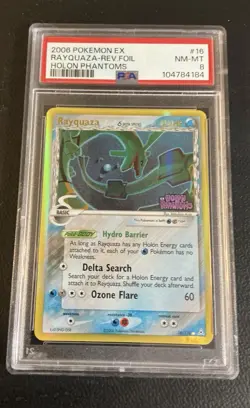 Pokemon Rayquaza EX Holon Phantoms Reverse Holo 16/110 2006 PSA 8 - Image 1
