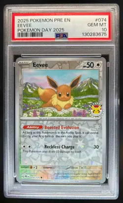 2025 Pokemon Eevee Pokemon Day #074 PSA 10 - Image 1