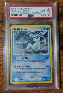 Glaceon 20/100 PSA 8 Holo Cosmos Majestic Dawn D&P Pokemon Card Graded - Image 1