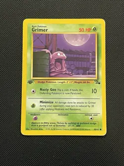 Grimer 48/62 1st Edition Fossil Pokemon TCG WotC Vintage HP - Image 1
