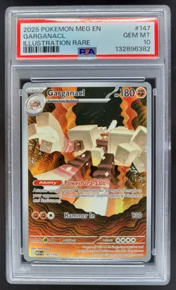 2025 Pokemon Mega Evolution Garganacl #147/132 Illustration Rare PSA 10 SO - Image 1