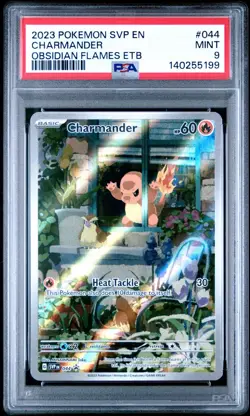 2023 Pokemon SVP En Charmander Obsidian Flames ETB Black Star #044 PSA 9 Mint - Image 1