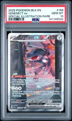 2025 POKEMON BLK EN-BLACK BOLT SPECIAL ILLUSTRATION RARE #169 GENESECT EX PSA 10 - Image 1