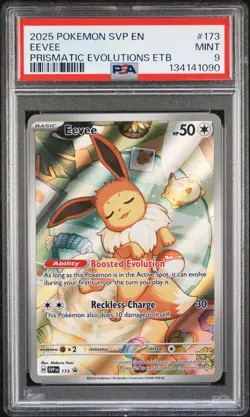2025 POKEMON SVP EN-SV BLACK STAR PROMO #173 EEVEE PSA 9 - Image 1