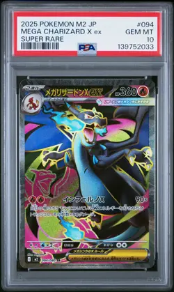 2025 POKEMON JAPANESE M2-INFERNO X SUPER RARE #094 MEGA CHARIZARD X EX PSA 10 - Image 1