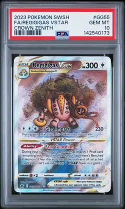 2023 POKEMON SWORD & SHIELD CROWN ZENITH #GG55 FULL ART/REGIGIGAS VSTAR PSA 10 - Image 1