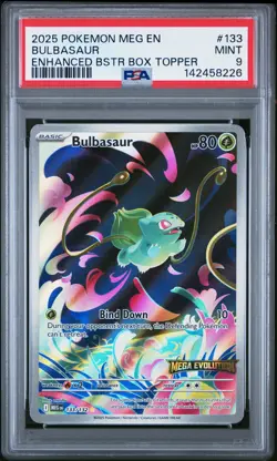 2025 POKEMON MEG EN-MEGA EVOLUTION ENHANCED BOOSTER BOX TOPPER BULBASAUR PSA 9 - Image 1