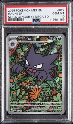 2025 POKEMON MEP EN-ME BLACK STAR PROMO #027 HAUNTER PSA 10 - Image 1