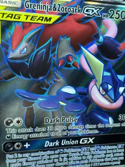 GRENINJA & ZOROARK GX TAG TEAM 2019 POKEMON TCG UNBROKEN BONDS 200/214 Damaged - Image 3