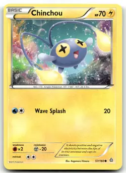 Chinchou 57/160 XY - Primal Clash Common Normal Pokemon TCG NM - Image 1