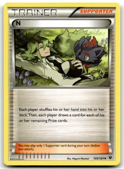 N (Supporter) 105/124 XY - Fates Collide Uncommon Normal Pokemon TCG LP - Image 1