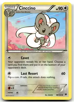 Cinccino (88) 88/124 XY - Fates Collide Uncommon Normal Pokemon TCG LP - Image 1
