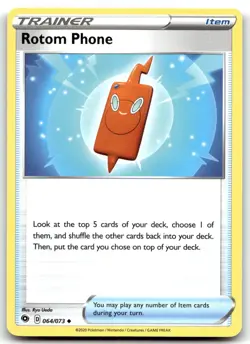 Rotom Phone 64/73 Champion's Path Uncommon Normal Pokemon TCG NM - Image 1