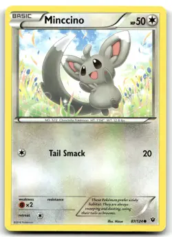 Minccino (87) 87/124 XY - Fates Collide Common Normal Pokemon TCG NM - Image 1