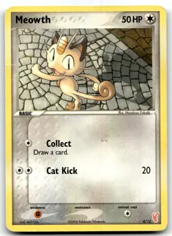 Meowth 4/12 EX Trainer Kit 2: Plusle & Minun Common Normal Pokemon TCG HP - Image 1