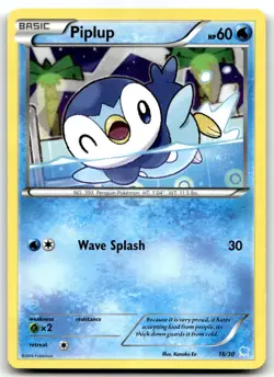 Piplup 16/30 XY Trainer Kit: Pikachu Libre & Suicune Common Pokemon TCG HP - Image 1