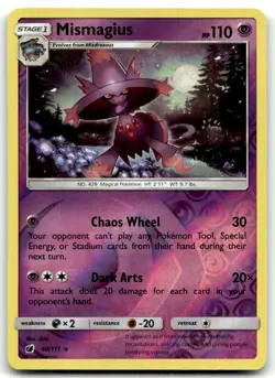 Mismagius 40/111 SM - Crimson Invasion Rare Reverse Holo Pokemon TCG LP - Image 1