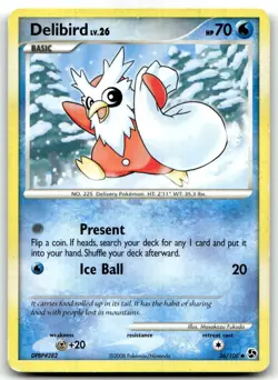 Delibird 36/106 Great Encounters Uncommon Normal Pokemon TCG HP - Image 1