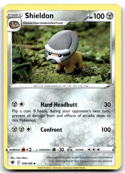 Shieldon 109/189 SWSH10: Astral Radiance Uncommon Normal Pokemon TCG MP - Image 1