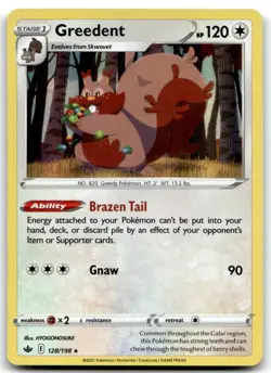 Greedent 128/198 SWSH06: Chilling Reign Holo Rare Pokemon TCG LP - Image 1
