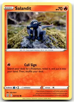 Salandit 027/163 SWSH05: Battle Styles Common Normal Pokemon TCG NM - Image 1