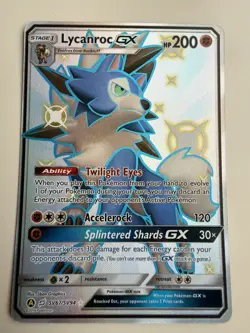 Lycanroc GX SV67/SV94 Hidden Fates Holo Full Art Pokemon Card - Image 1