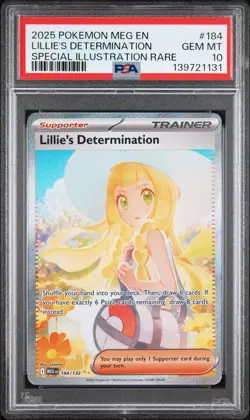 2025 POKEMON MEG SPECIAL ILLUSTRATION RARE #184 LILLIE'S DETERMINATION PSA 10 - Image 1