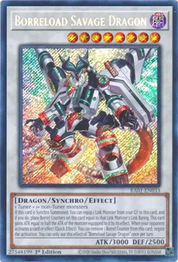 Borreload Savage Dragon - RA01-EN033 - Secret Rare 1st Edition Yugioh TCG Card - Image 1