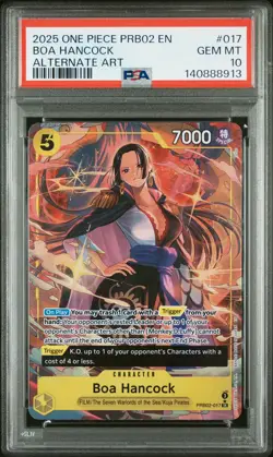 2025 ONE PIECE PRB02-PREMIUM BOOSTER ALTERNATE ART #017 BOA HANCOCK PSA 10 - Image 1