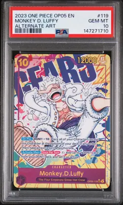 2023 ONE PIECE OP05-AWAKENING OF THE NEW ERA ALT ART #119 MONKEY D. LUFFY PSA 10 - Image 1