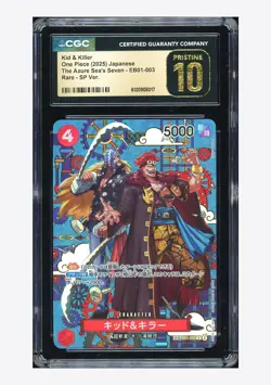 One Piece CGC 10 PRISTINE Kid & Killer SP Alt Art 2025 EB01-003 OP14 Japanese - Image 1