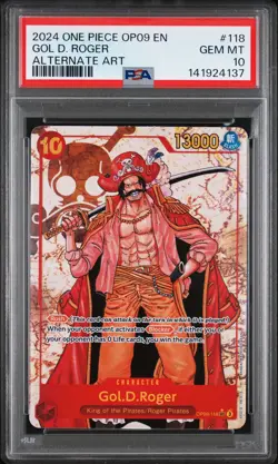 2024 ONE PIECE OP09-EMPERORS IN THE NEW WORLD ALTERNATE ART GOL D. ROGER PSA 10 - Image 1