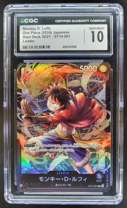 2024 ONE PIECE CCG JAPANESE MONKEY D. LUFFY LEADER ST21-001 CGC 10 RC7 - Image 1
