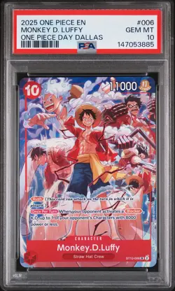 2025 ONE PIECE PROMOS ONE PIECE DAY DALLAS #006 MONKEY D. LUFFY PSA 10 - Image 1
