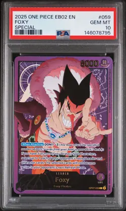 2025 ONE PIECE EXTRA BOOSTER ANIME 25TH COLLECTION SPECIAL #059 FOXY PSA 10 - Image 1