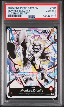 2025 ONE PIECE STARTER DECK ST21-EX GEAR 5 #001 MONKEY D. LUFFY PSA 10 - Image 1