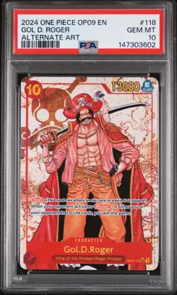 2024 ONE PIECE OP09-EMPERORS IN THE NEW WORLD ALTERNATE ART GOL D. ROGER PSA 10 - Image 1