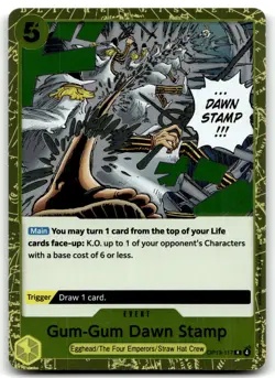 Gum-Gum Dawn Stamp R Carrying On His Will OP13-117 One Piece TCG Foil NM - Image 1