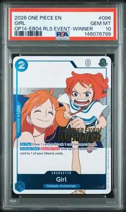 2026 ONE PIECE PROMOS THE AZURE SEA'S SEVEN RELEASE EVENT-WINNER GIRL PSA 10 - Image 1