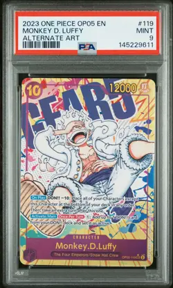 2023 ONE PIECE OP05-AWAKENING OF THE NEW ERA ALTERNATE ART MONKEY D. LUFFY PSA 9 - Image 1